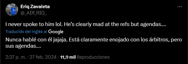 Vía X: Eriq Zavaleta