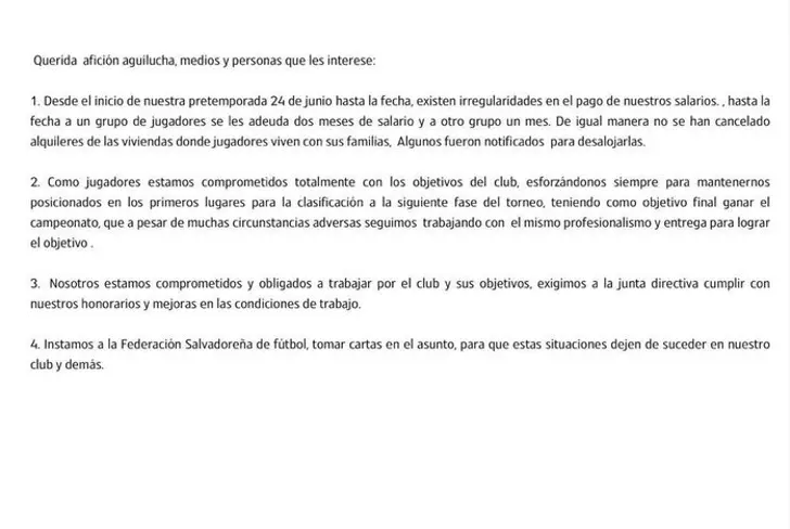 Vía X de varios jugadores de CD Águila