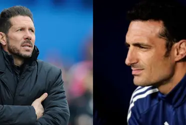 El técnico colchonero dijo entender la situación por la que está pasando su colega Scaloni, y no se aventuró a decir lo que pasará más allá